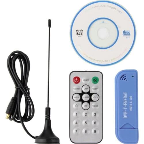 USB 2.0 Digital DVB-T SDR+DAB+FM HDTV TV Tuner Receiver Stick RTL2832U+R820T2 Drop Shipping