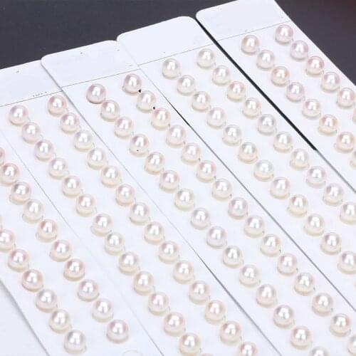 3A High Quality Freshwater Pearl Half Drilled Round Loose Pearls Flawless White Color Fresh Water Pearl