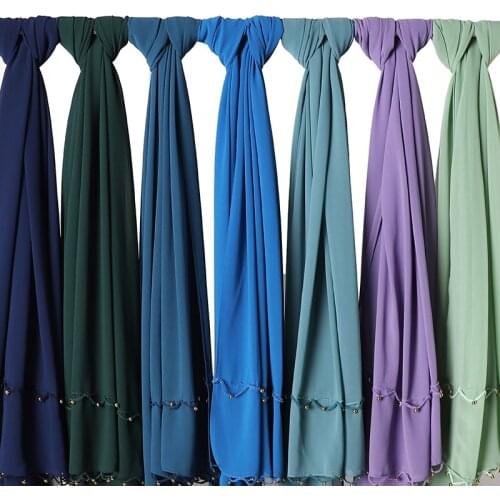 2021 NEW Fashion Ladies Stitching Gold Beads Lace Edge Pearl Chiffon Pearl Beaded Headband 20COLOR