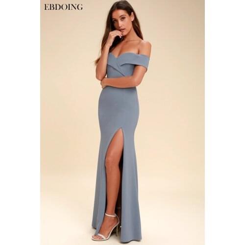 EBDOING Charming Evening Dresse Robe de soiree 2019 Top Quality Off The Shoulder Long Fromal Dress Vestidos de festa