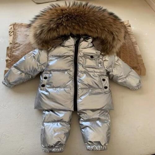 Boy Winter Ski Suits 2019 90% White Duck Down Jacket Girl Suit Overalls Childrens Sportswear Baby Fashion Clothing Waterproof