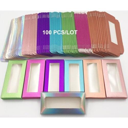 100 pcs/ lot Eyelash Packaging Wholesale Empty Lashes Case 25mm Lashes Box Wholesale Lash Boxes Packaging / Eyelashes Package