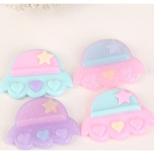 22*32mm 20pcs Diy Craft Hair Accessory Mixed Flat Back Resin UFO Cabochon for diy decoration