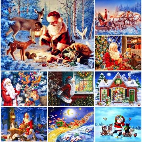 5D DIY Diamond Painting Winter Santa Claus Full Drill Square Embroidery Mosaic Picture of Rhinestones Christmas Gift Home Decor