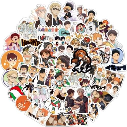 B 10/50Pcs Haikyuu!! Stickers Japanese Anime Sticker Volleyball For Decal On Guitar Suitcase Laptop Phone Fridge Motorcycle Car