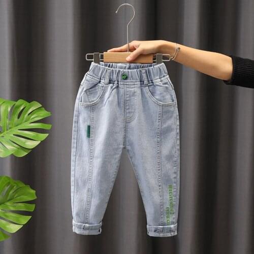 Kids Boys Jeans Fashion Children Ripped Jeans Girls Jeans Denim Pants For Boys Toddler Jeans Kids Clothes Size: 90-130