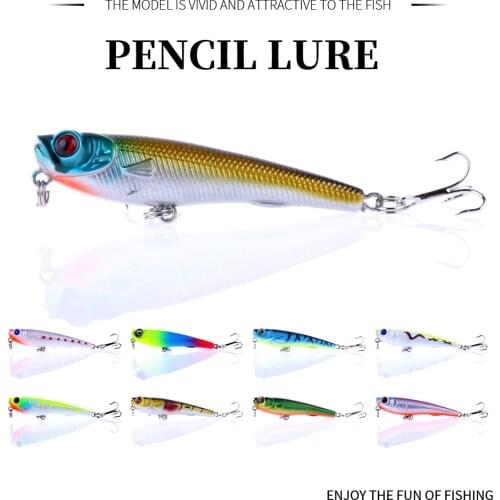 HENGJIA 9PCS/Lot Mixed Colors 7CM 6.7G Top Water Fishing Tackle Hard Plastic Lures Japan Fishing Hooks