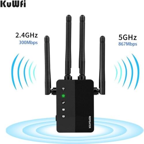 KuWFi Wireless Wifi Repeater Dual Band 1200Mbps Wifi Range Extender Wi-fi Amplifier Signal Booster Repetidor Wifi Access Point