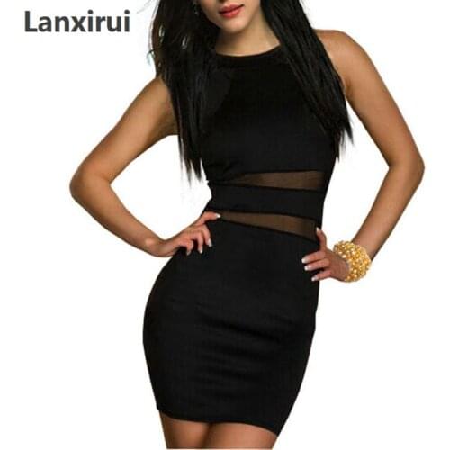 Lanxirui Womens Elegant Wedding Party Sexy Night Club Halter Neck Sleeveless Bodycon Lace Dress Short