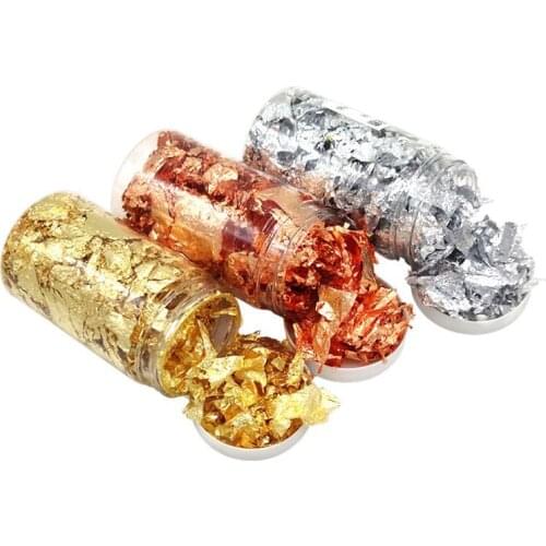 LLD Imitation Gold Copper Foil Sequins Glitters Craft Leaf Flake Sheets Water Color Paint Foil Paper for Gilding Diy Decoration