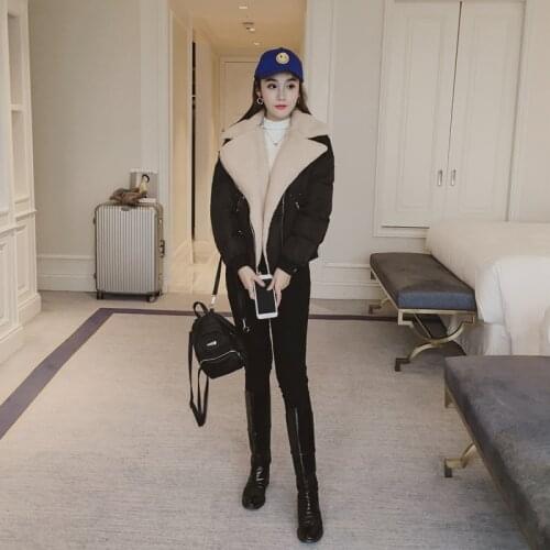 Fashion Winter Jacket Women Velvet Collar Short Clothes Cotton Coat Ladies Thick Parkas Chaqueta Mujer LWL819