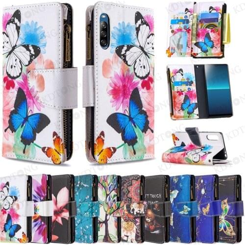 Painted Fashion Cute Pattern Leather Case For Sony L4 with Lanyard Card Slot For Sony L4 Invisible Bracket Protective Cover