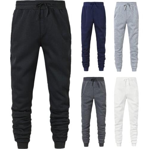 Men Sport Pants Solid Color Drawstring Pants Tracksuit Yoga Fitness Workout Trousers Autumn And Winter Loose Sports Straight