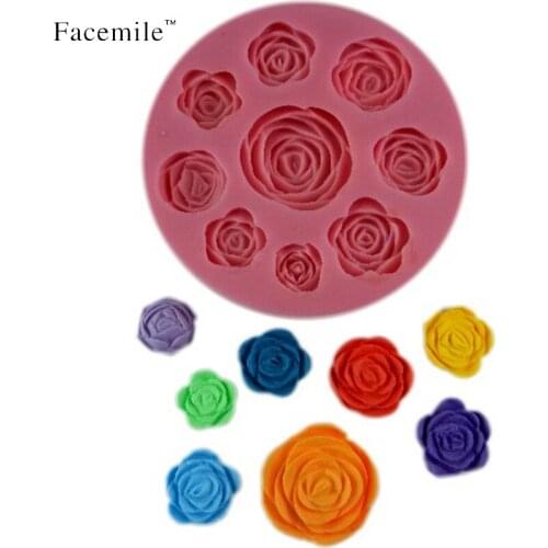 Mini 3D Soft Silicone Rose Fondant DIY Mold Chocolate Baking Non-stick Cake Pudding Pastry Mould kitchen Gift 50-23