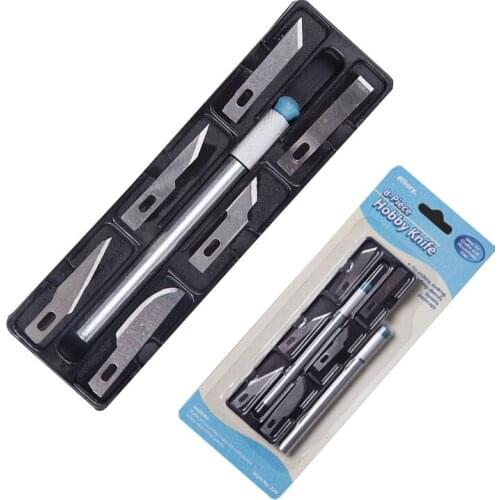 7Pcs/Set Multifunction Scalpel Knife Tools Set Metal Blade Handle Unboxing Carving Non-Slip Knife Safety Cutter Paper Knife