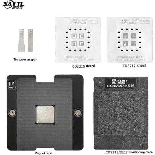 BGA Reballing Stencil Kit for CD3215/CD3217 IC Chip,Direct heating soldering template Plantting Tin Platform