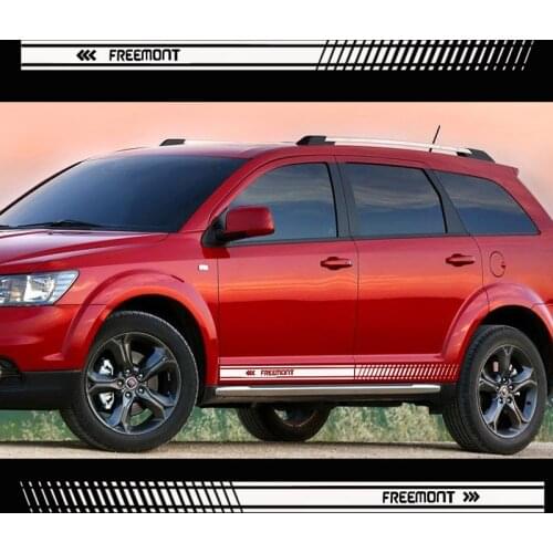 2Pcs Stylish car door side sticker vinyl body decal racing stripe sticker for Fiat Freemont Car accessories