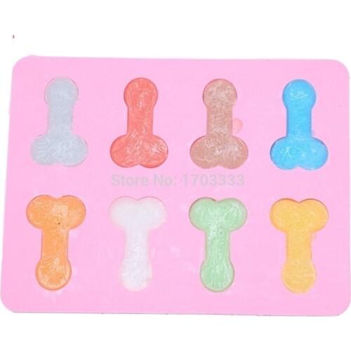 Wholesale 200PCS Originality Dick Shape mold Silicone Ice Cube Tray Mold Maker Ice Cream Mold Maker Ice Mould Free shipping