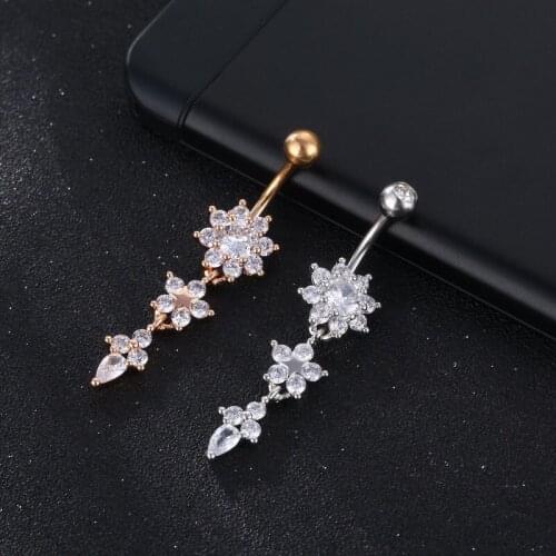1PC Fashion Piercing White Color Crystal Zircon Belly Sexy Navel Piercing Surgical Steel Sexy Women Belly Bar Pircing Ombligo