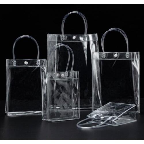 Portable PVC Transparent Leak-proof Refrigerated Champagne Red Wine Bottle Ice Tote Bag Home Kitchen Storage Organizer