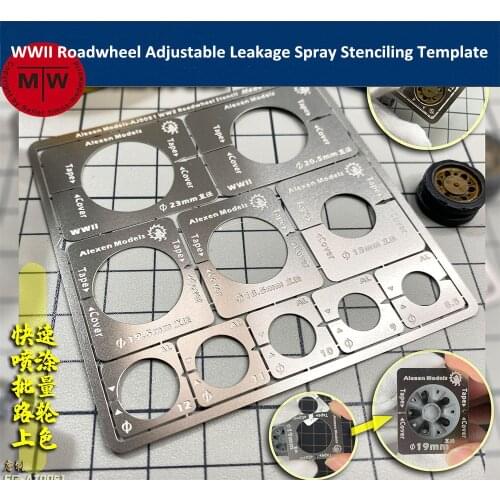 Alexen AJ0051 WWII Armored Car Tank Roadwheel Adjustable Leakage Spray Stenciling Template