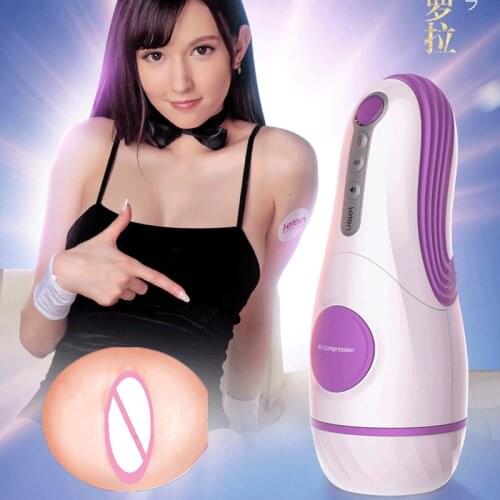 Leten Automaticl Cliping Sucking Vagina Male Masturbation Cup Silicone Pussy Pocket Sex Moaning Vibrator Adult Sex Toys For Men