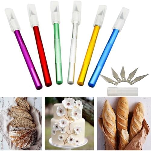 Sculpting Gum Paste Carving Baking Pastry Tools 6pcs Blades Knife Fruit Fondant Cake Decorating Tools