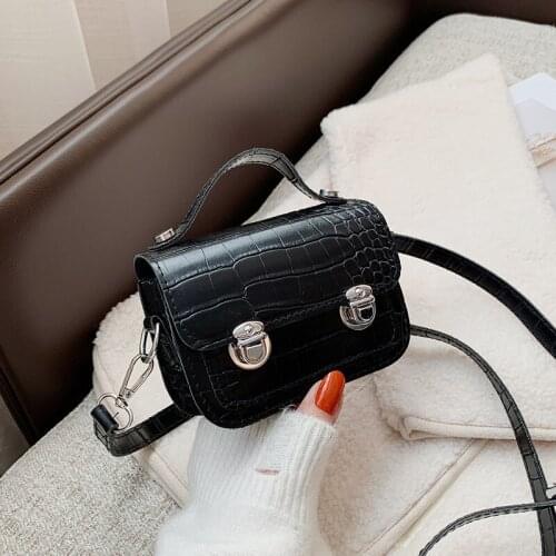 New 2021 Fashion Women PU Leather Hasp Handbag Vintage Female Alligator Purses Shopping Bag Shoulder Cross Body Bags for Girls