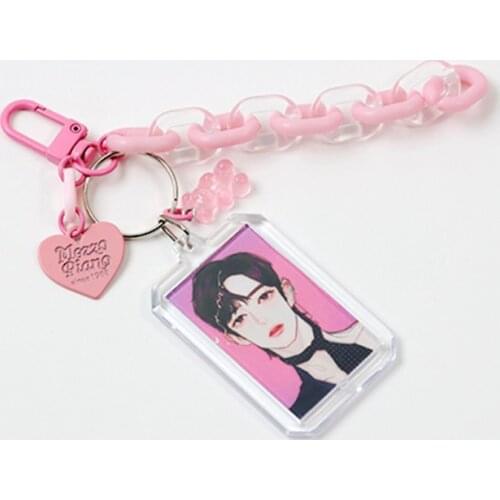 Super Star photo album with Keyring photocard holder Idol ID Photo Pendant Key Chain photo corner stickers ID photo Protect Case