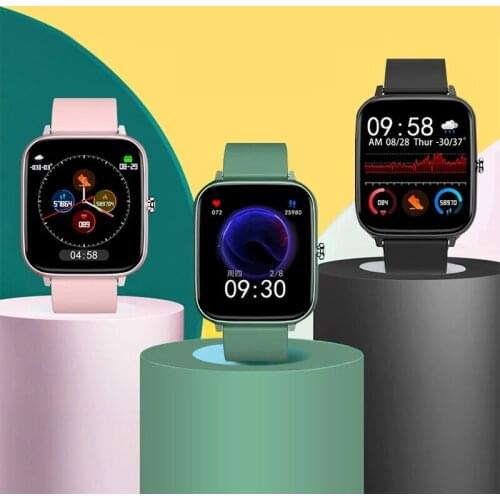 Phone Calling Full Touch Wristband Heart Rate Blood Pressure Monitor Music Control Custom Dial New P6 bluetooth Smart Watch