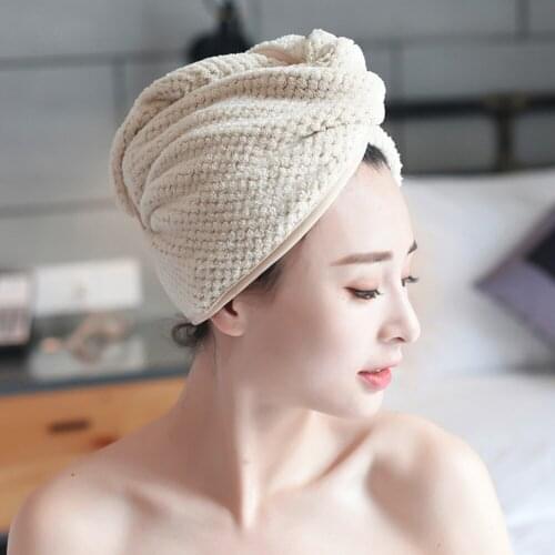 Microfiber Hair Drying Towel Hat Microfibre Quick Dry Turban For Bath Shower Pool Machine Washable Cap (More than 30pcs discount