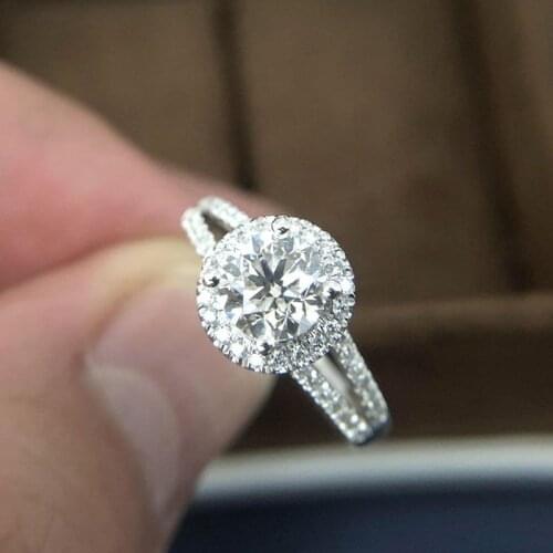 Issuing Silver Test Certificate 100% Original 925 Sterling Silver Ring White Gold Color Zircon Wedding Band Women Best Gift J510