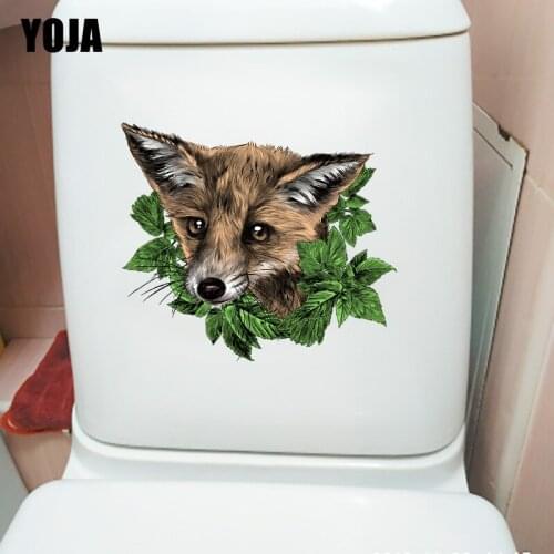 YOJA 24.9×21.5CM Exquisite Plant Animal Heads WC Toilet Decor Classic Home Wall Stickers Mural T1-2871