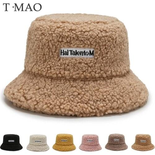 T-MAO Women‘s Hats Bucket Hat Winter Hats Fisherman Hat Lambswool Cute Cap Mens Caps Leisure bucket hat women