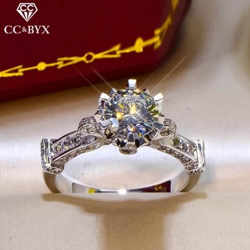 CC Trendy Jewelry Rings For Women Cubic Zirconia Round Stone Wine Glass Creative Ring Bridal Wedding Engagement Bijoux CC582