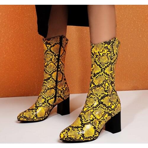 Brand Designer Faux Leather Women Knee High Boots western cowboy Wedge Pointed toe Boots Woman Long Chunky High Heel Botas Mujer
