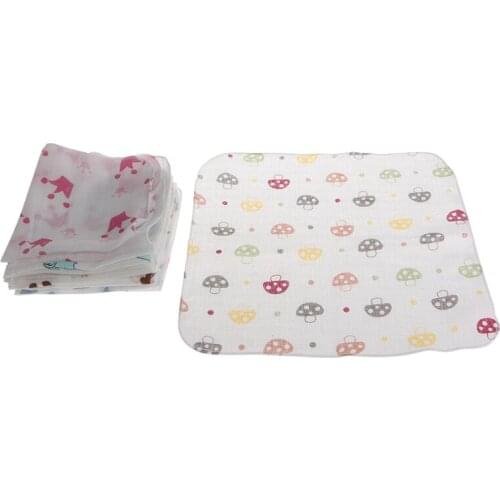 10pcs Baby Infant Towel 28*28cm Muslin Towel Handkerchiefs Two Layers Wipe Towel