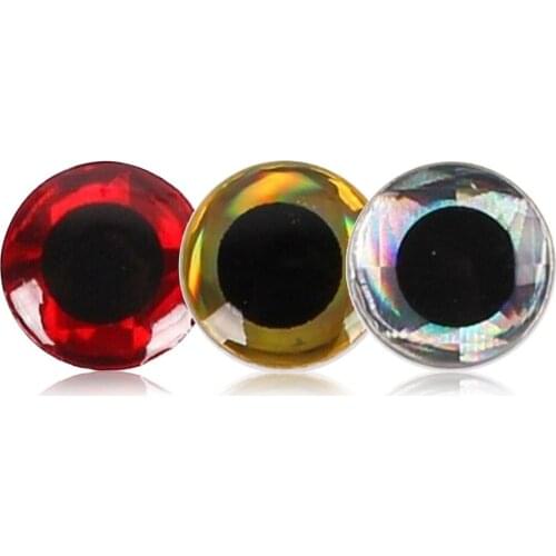 100pcs/lot 3D Eyes Diameter 3mm 4mm 5mm 6mm 8mm 10mm Simulation Fly Fishing Lure Minnow Bait Artificial DIY Eye Fishing Tackle