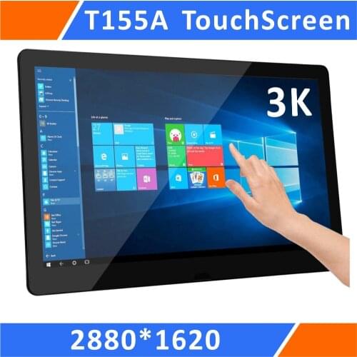 15.5 Zoll 3K Resolution Ultra Thin Touchscreen Monitor With UBS&HDMI&DP And Sturdy Stand For Laptop And Windows Mini PC (T155A)