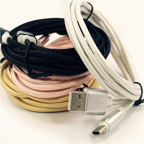200pcs/lot 1m 1.5m Fast Charging Braided Type C usb Data charger Cable forSamsung galaxy s10 s9 s8 Nexus 5 6p lg g5