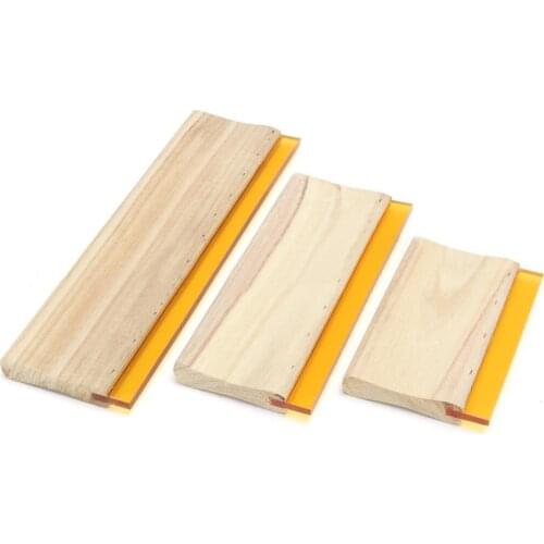 3pcs Wearproof Silk Screen Board Printing Squeegee Blade Wooden Ink Scraper Scratch Board Tools 16cm 24cm 33cm for Hand Printing