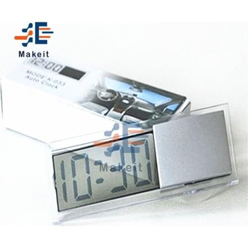 Car LCD Electronic Clock Liquid Crystal Display Desk Table Clocks LCD Car Timer Grey Digital Clock with Suction Cup for Car