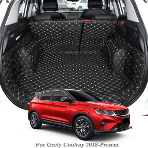 Car Styling PU Leather Trunk Mat Rear Liner Cargo For Geely Coolray 2018-Present Waterproof Carpet Protector Auto Accessory