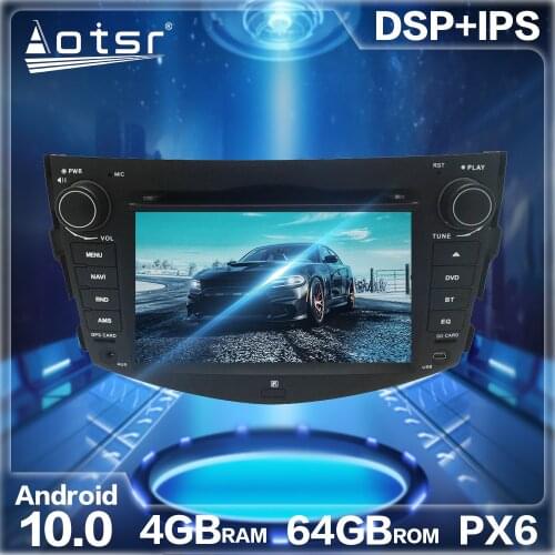 Aotsr Android 10.0 4+64G Car Radio GPS Navigation DSP ForToyota RAV4 2006 - 2012 Car Auto Stereo Video HD Multimedia DVD Player
