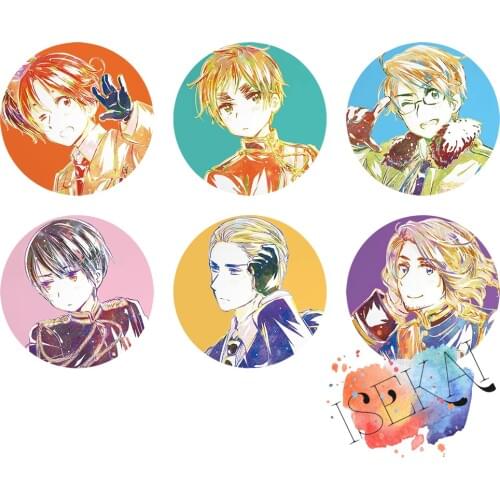 Axis Power HETALIA Anime badge Italy UK USA German France Japan Metal Badge Brooch Pins