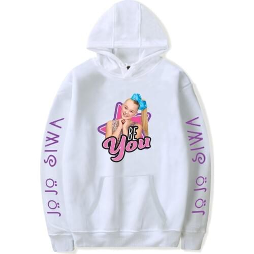 White Hooded New Print JOJO SIWA Hoodies Women Men Sweatshirts Popular Spring Autumn Hoodie Casual Girls JOJO SIWA pullovers