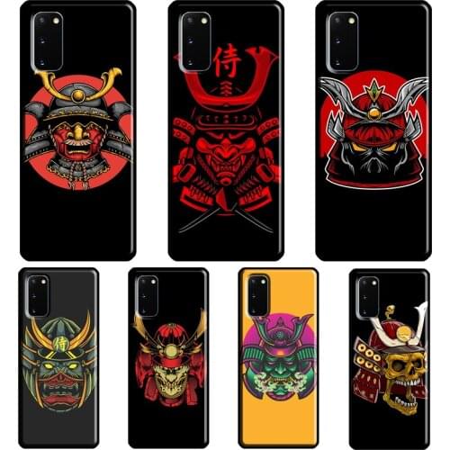Japan Knight Samurai Mask Case For Samsung Galaxy S21 Ultra S20 FE Note 20 Ultra Note 9 10 S8 S9 S10 Plus S10e Cover