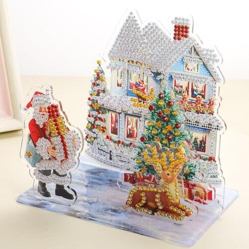 Home Decoration Embroidery Mosaic Santa Claus Acrylic DIY 5D Diamond Painting Christmas Tree Cartoon Picture Kids Handmade Gift