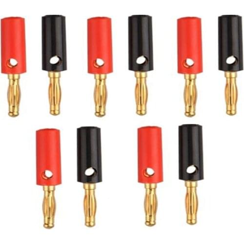 Hot 100pcs Red+Black Copper 4mm Banana Female Insulated Jack Plug Connector for 4mm Male Non-Insulated Banana Plug Connector
