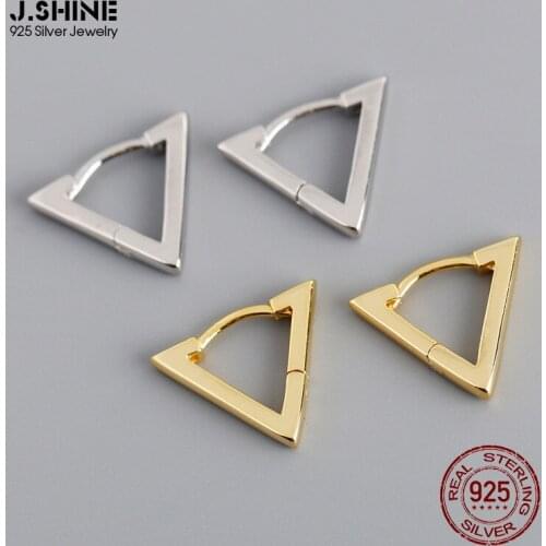 JShine Trendy Minimalist Triangle S925 Sterling Silver Earrings Geometry Small Ear Buckle Simple Fashion Fine Accessories